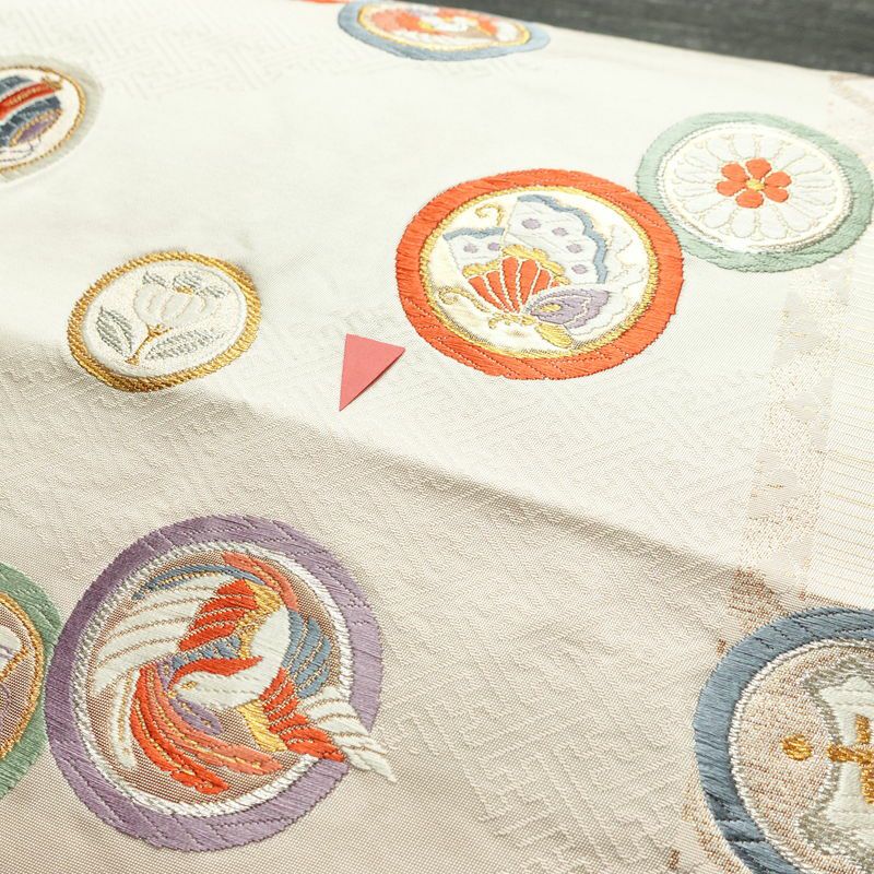 名古屋帯 太鼓柄 正絹 古典柄 名古屋仕立て なごや帯 リサイクル帯 帯 引箔 蝶 ピンク_画像8