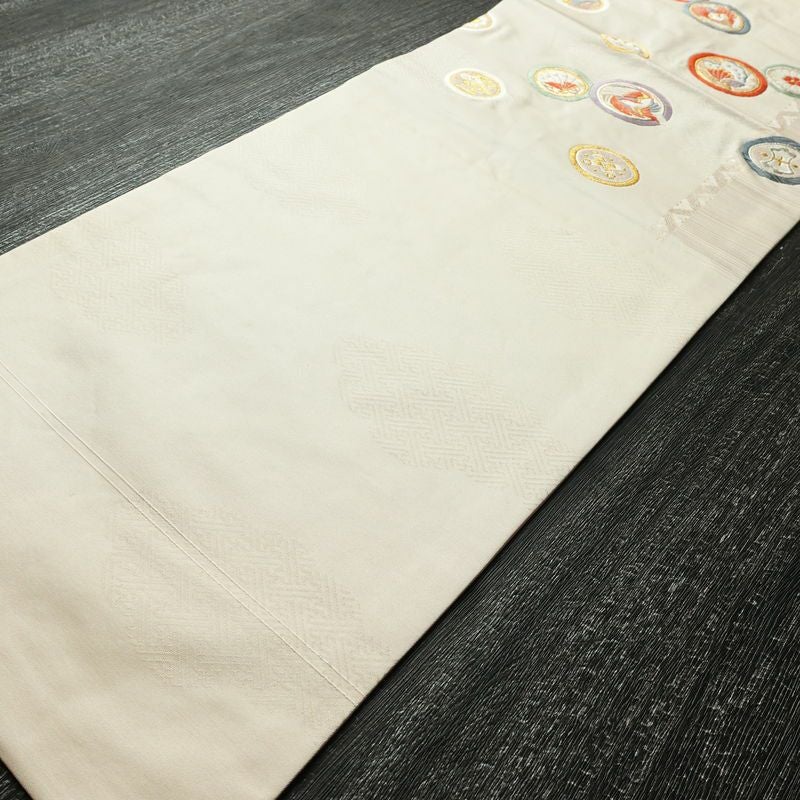 名古屋帯 太鼓柄 正絹 古典柄 名古屋仕立て なごや帯 リサイクル帯 帯 引箔 蝶 ピンク_画像10