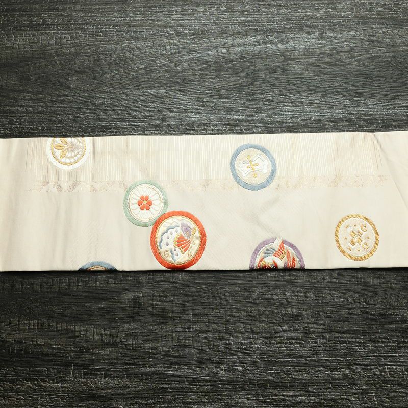 名古屋帯 太鼓柄 正絹 古典柄 名古屋仕立て なごや帯 リサイクル帯 帯 引箔 蝶 ピンク_画像16