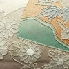 名古屋帯 太鼓柄 相良刺繍 正絹 花柄 名古屋仕立て なごや帯 リサイクル帯 帯 刺繍 クリーム_画像7