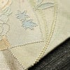 名古屋帯 太鼓柄 相良刺繍 正絹 花柄 名古屋仕立て なごや帯 リサイクル帯 帯 刺繍 クリーム_画像12