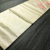 名古屋帯 太鼓柄 良品 正絹 花柄 名古屋仕立て なごや帯 リサイクル帯 帯 刺繍 引箔 銀駒刺繍 金・銀_画像10