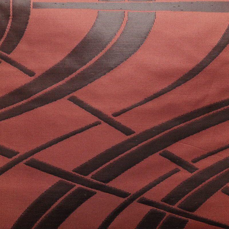 名古屋帯 六通柄 良品 正絹 古典柄 名古屋仕立て なごや帯 リサイクル帯 帯 モダン 小豆・エンジ_画像2