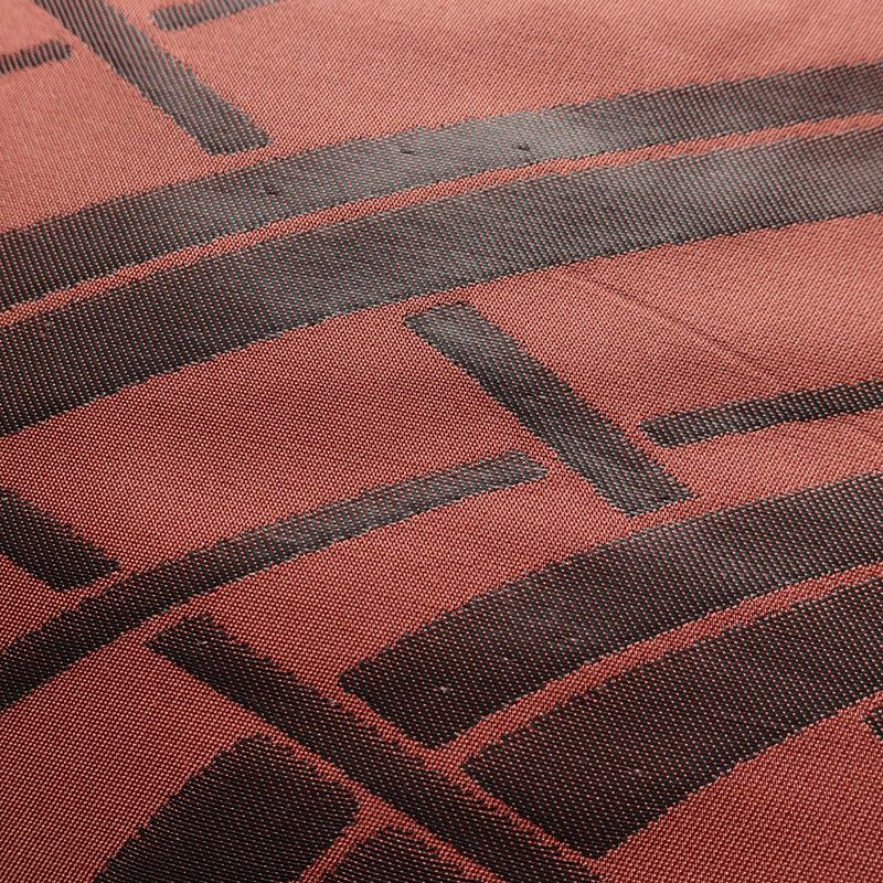 名古屋帯 六通柄 良品 正絹 古典柄 名古屋仕立て なごや帯 リサイクル帯 帯 モダン 小豆・エンジ_画像3