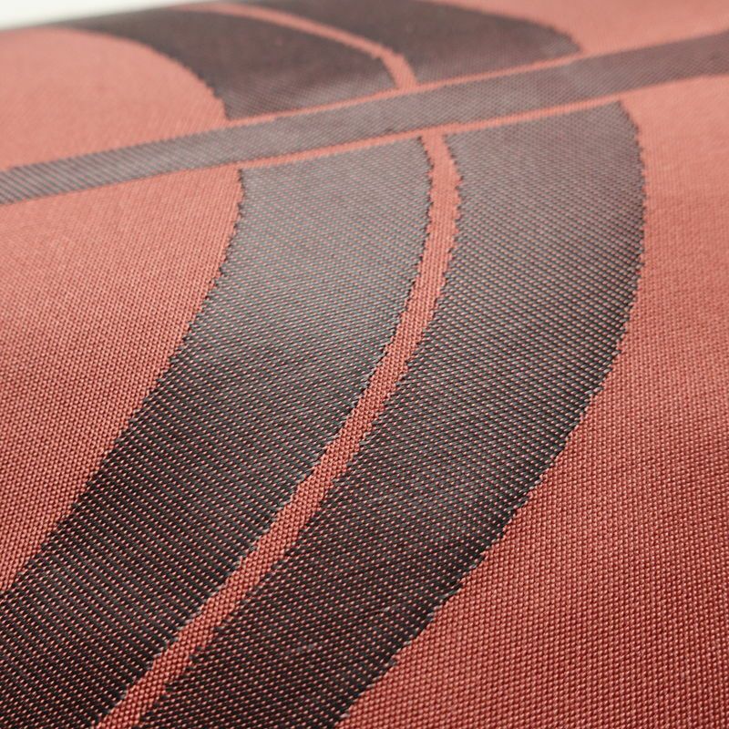 名古屋帯 六通柄 良品 正絹 古典柄 名古屋仕立て なごや帯 リサイクル帯 帯 モダン 小豆・エンジ_画像5