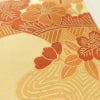 名古屋帯 太鼓柄 正絹 花柄 名古屋仕立て なごや帯 リサイクル帯 帯 黄・黄土色_画像5