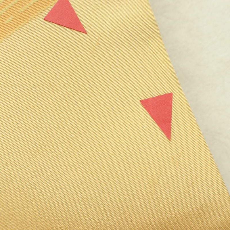 名古屋帯 太鼓柄 正絹 花柄 名古屋仕立て なごや帯 リサイクル帯 帯 黄・黄土色_画像8