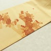 名古屋帯 太鼓柄 正絹 花柄 名古屋仕立て なごや帯 リサイクル帯 帯 黄・黄土色_画像11