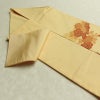 名古屋帯 太鼓柄 正絹 花柄 名古屋仕立て なごや帯 リサイクル帯 帯 黄・黄土色_画像21