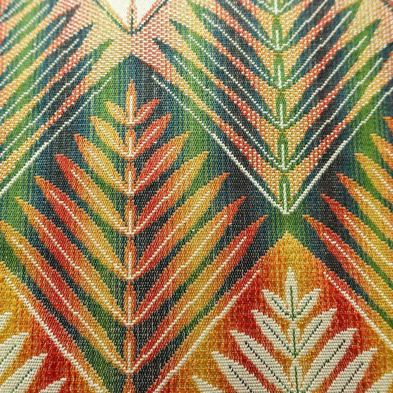 名古屋帯 全通柄 美品 正絹 木の葉・植物柄 名古屋仕立て なごや帯 リサイクル帯 帯 多色使い_画像4