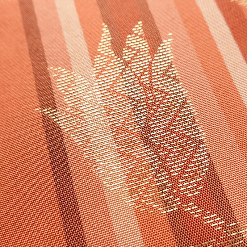 名古屋帯 六通柄 正絹 縞柄・線柄 名古屋仕立て なごや帯 リサイクル帯 帯 金糸 多色使い_画像5