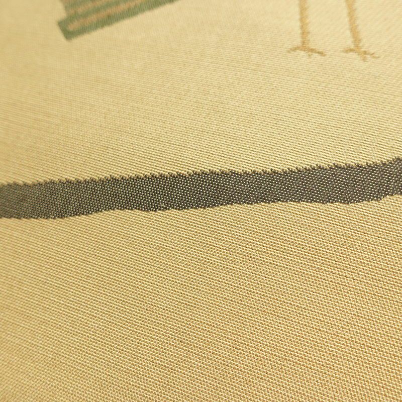 名古屋帯 六通柄 美品 正絹 人物・動物柄 名古屋仕立て なごや帯 リサイクル帯 帯 モダン ベージュ_画像7