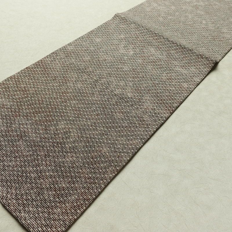 名古屋帯 全通柄 美品 正絹 古典柄 名古屋仕立て なごや帯 リサイクル帯 帯 茶_画像8