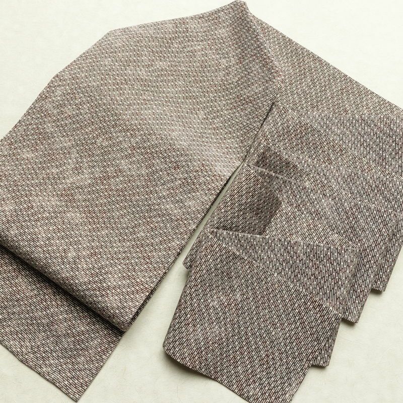 名古屋帯 全通柄 美品 正絹 古典柄 名古屋仕立て なごや帯 リサイクル帯 帯 茶_画像17