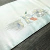 名古屋帯 太鼓柄 正絹 花柄 名古屋仕立て なごや帯 リサイクル帯 帯 モダン ブルーグレー グレー_画像11