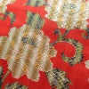 名古屋帯 全通柄 美品 正絹 花柄 松葉仕立て なごや帯 リサイクル帯 帯 菊 赤・朱_画像3