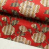 名古屋帯 全通柄 美品 正絹 花柄 松葉仕立て なごや帯 リサイクル帯 帯 菊 赤・朱_画像8