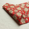 名古屋帯 全通柄 美品 正絹 花柄 松葉仕立て なごや帯 リサイクル帯 帯 菊 赤・朱_画像10