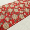 名古屋帯 全通柄 美品 正絹 花柄 松葉仕立て なごや帯 リサイクル帯 帯 菊 赤・朱_画像11