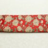 名古屋帯 全通柄 美品 正絹 花柄 松葉仕立て なごや帯 リサイクル帯 帯 菊 赤・朱_画像13
