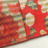 名古屋帯 全通柄 美品 正絹 花柄 松葉仕立て なごや帯 リサイクル帯 帯 菊 赤・朱_画像19