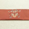 名古屋帯 太鼓柄 良品 つづれ織 正絹 蝶・昆虫柄 松葉仕立て なごや帯 リサイクル帯 帯 ピンク_画像14
