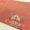 名古屋帯 太鼓柄 良品 つづれ織 正絹 蝶・昆虫柄 松葉仕立て なごや帯 リサイクル帯 帯 ピンク_画像16