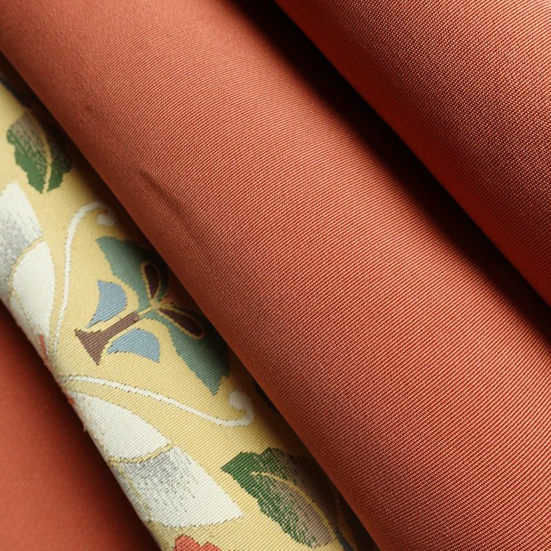 名古屋帯 太鼓柄 良品 つづれ織 正絹 蝶・昆虫柄 松葉仕立て なごや帯 リサイクル帯 帯 ピンク_画像20