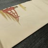名古屋帯 太鼓柄 正絹 風景柄 名古屋仕立て なごや帯 リサイクル帯 帯 引箔 金彩 ベージュ_画像11