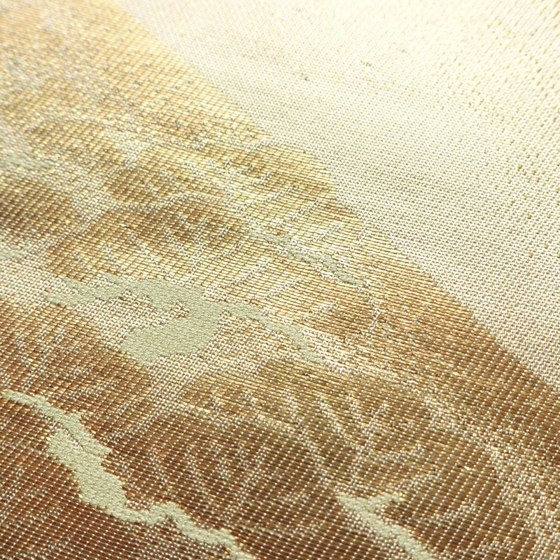 名古屋帯 六通柄 正絹 風景柄 名古屋仕立て なごや帯 リサイクル帯 帯 箔 引箔 金・銀_画像5