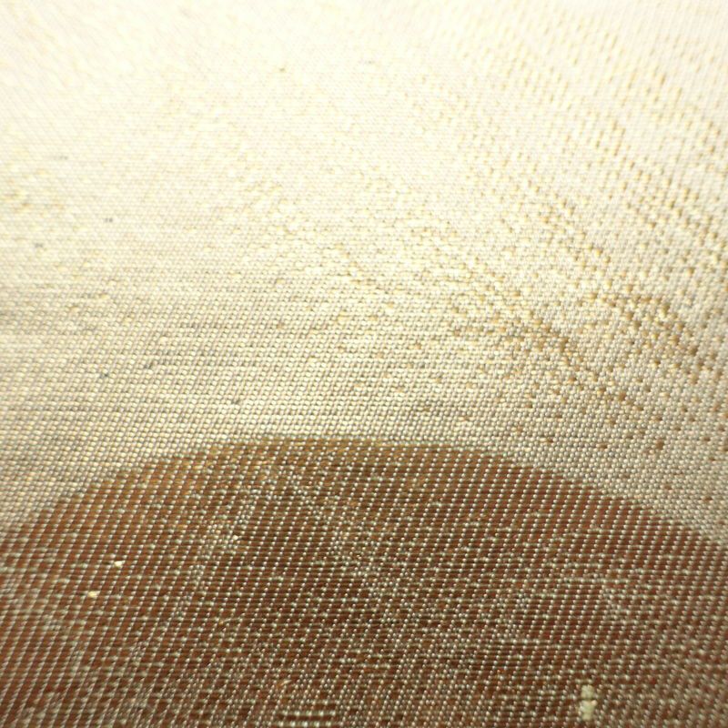 名古屋帯 六通柄 正絹 風景柄 名古屋仕立て なごや帯 リサイクル帯 帯 箔 引箔 金・銀_画像6