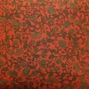 名古屋帯 全通柄 良品 正絹 木の葉・植物柄 名古屋仕立て なごや帯 リサイクル帯 帯 唐草 カジュアル 赤・朱_画像2