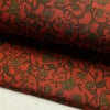 名古屋帯 全通柄 良品 正絹 木の葉・植物柄 名古屋仕立て なごや帯 リサイクル帯 帯 唐草 カジュアル 赤・朱_画像8