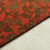 名古屋帯 全通柄 良品 正絹 木の葉・植物柄 名古屋仕立て なごや帯 リサイクル帯 帯 唐草 カジュアル 赤・朱_画像13
