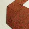 名古屋帯 全通柄 良品 正絹 木の葉・植物柄 名古屋仕立て なごや帯 リサイクル帯 帯 唐草 カジュアル 赤・朱_画像19
