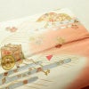 名古屋帯 太鼓柄 正絹 古典柄 名古屋仕立て なごや帯 リサイクル帯 帯 刺繍 箔 御所車 桜 金彩 多色使い_画像7