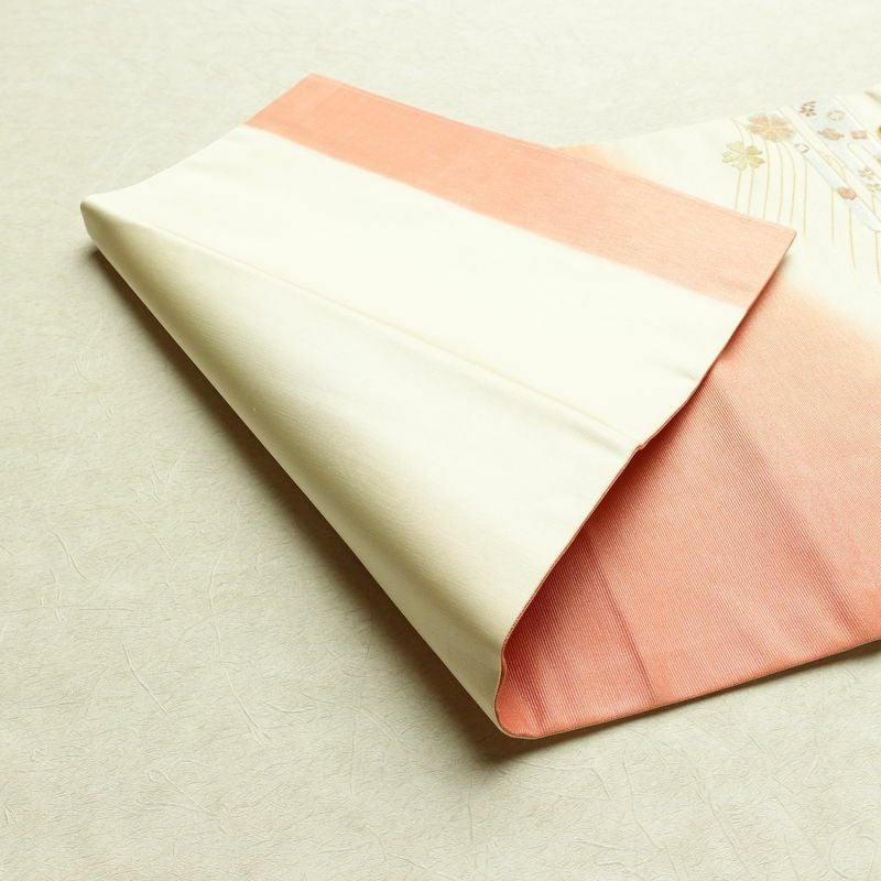 名古屋帯 太鼓柄 正絹 古典柄 名古屋仕立て なごや帯 リサイクル帯 帯 刺繍 箔 御所車 桜 金彩 多色使い_画像12