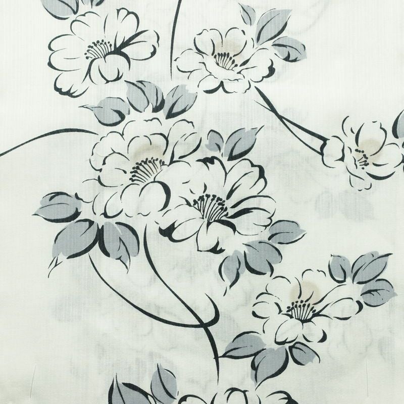 新品 浴衣 滝流れ織 国内染色 国内加工 女性用 綿 白 花 しつけ糸付き 未使用品 ゆかた レトロ シック モダン しっとり_画像3