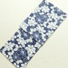 新品 浴衣 滝流れ織 国内染色 国内加工 女性用 綿 紺 花 しつけ糸付き 未使用品 ゆかた レトロ シック モダン_画像1