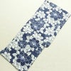 新品 浴衣 滝流れ織 国内染色 国内加工 女性用 綿 紺 花 しつけ糸付き 未使用品 ゆかた レトロ シック モダン_画像2