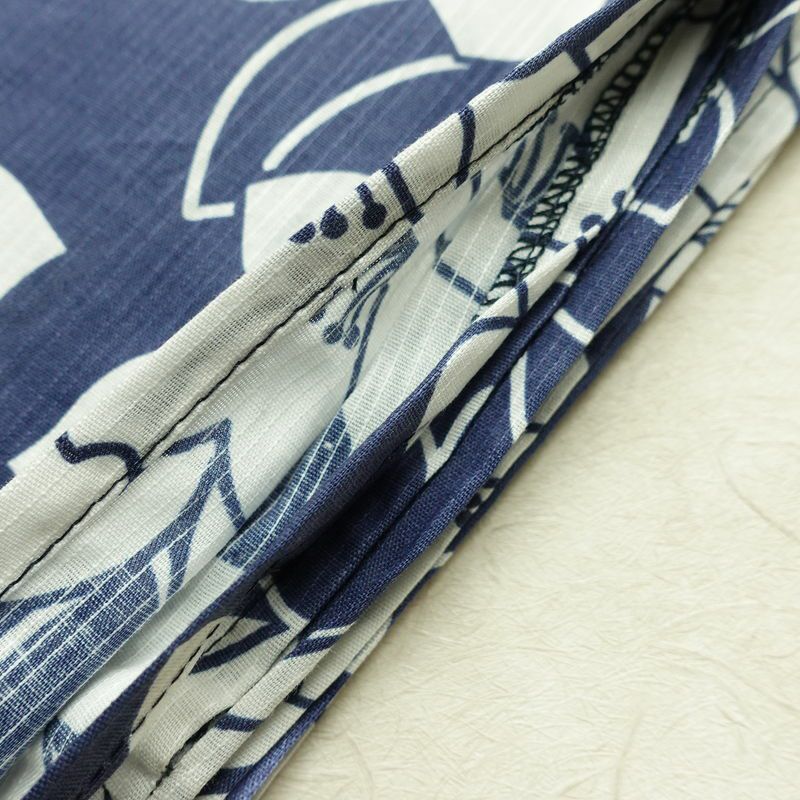 新品 浴衣 滝流れ織 国内染色 国内加工 女性用 綿 紺 花 しつけ糸付き 未使用品 ゆかた レトロ シック モダン_画像11