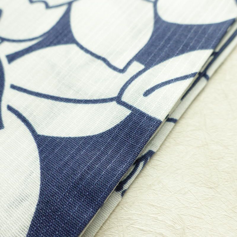 新品 浴衣 滝流れ織 国内染色 国内加工 女性用 綿 紺 花 しつけ糸付き 未使用品 ゆかた レトロ シック モダン_画像13