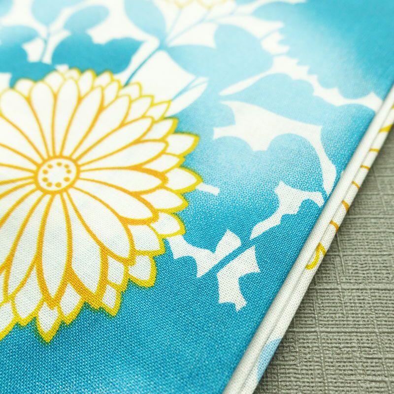 新品 浴衣 帯 2点セット 女性用 綿 平織 古典柄 浴衣 半幅帯 未使用品 花 青 蒼花 しっとり_画像11