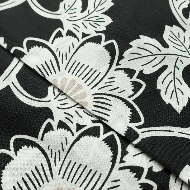 新品 浴衣 帯 2点セット 女性用 綿 平織 古典柄 浴衣 半幅帯 未使用品 唐草 黒_画像9