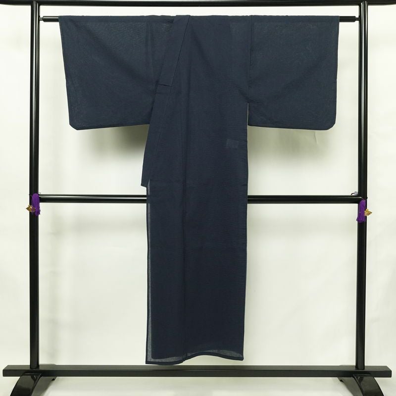 新品 男性用 浴衣 良品 綿 無地 単衣仕立て 身丈145.5cm 裄丈73cm 未使用品 青・紺_画像2