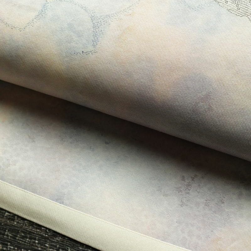 名古屋帯 太鼓柄 正絹 花柄 名古屋仕立て なごや帯 リサイクル帯 帯 シンプル 白_画像8