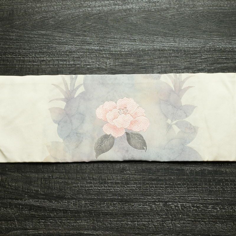 名古屋帯 太鼓柄 正絹 花柄 名古屋仕立て なごや帯 リサイクル帯 帯 シンプル 白_画像12