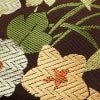 名古屋帯 六通柄 正絹 花柄 名古屋仕立て なごや帯 リサイクル帯 帯 茶_画像3