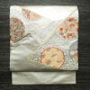 名古屋帯 太鼓柄 正絹 古典柄 名古屋仕立て なごや帯 リサイクル帯 帯 雪輪 引箔 金糸 金・銀_画像1