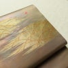 名古屋帯 太鼓柄 正絹 木の葉・植物柄 名古屋仕立て なごや帯 リサイクル帯 帯 芝 ベージュ_画像6